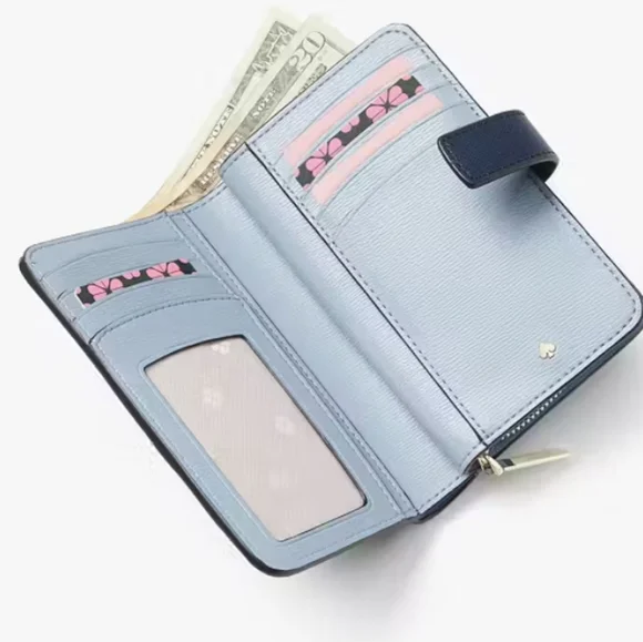 Kate Spade-Spenver Floral Garden Embossed Compact Wallet (Multicolor/ Blue 💙) - Picture 5 of 10
